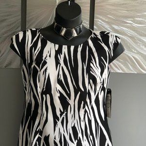Black & White Print Dress Size 8